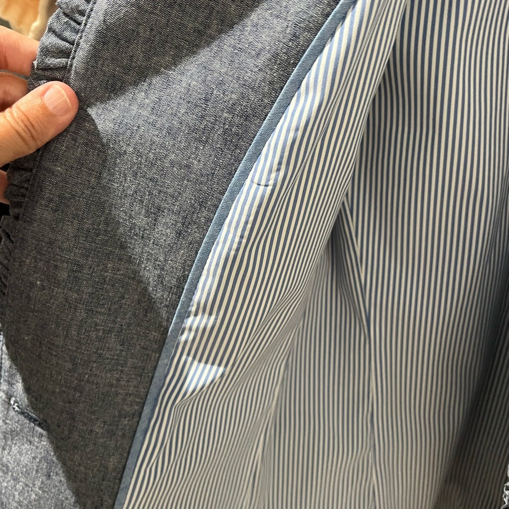 J.Crew Chambray Regent Blazer With Ruffle Trim - image 7
